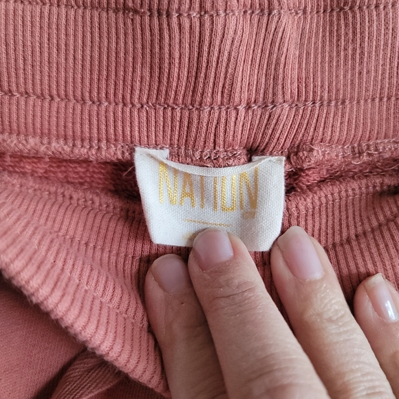 Nation LTD, Aviva Ruffle Drawstring Gym Shorts, in Sedona,  Size Medium - Picture 9 of 9